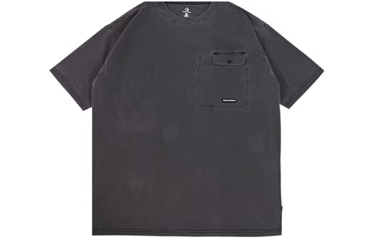Converse T Shirts Unisex Gray Crew Neck Moderate Straight Fit 10025228-A01 M