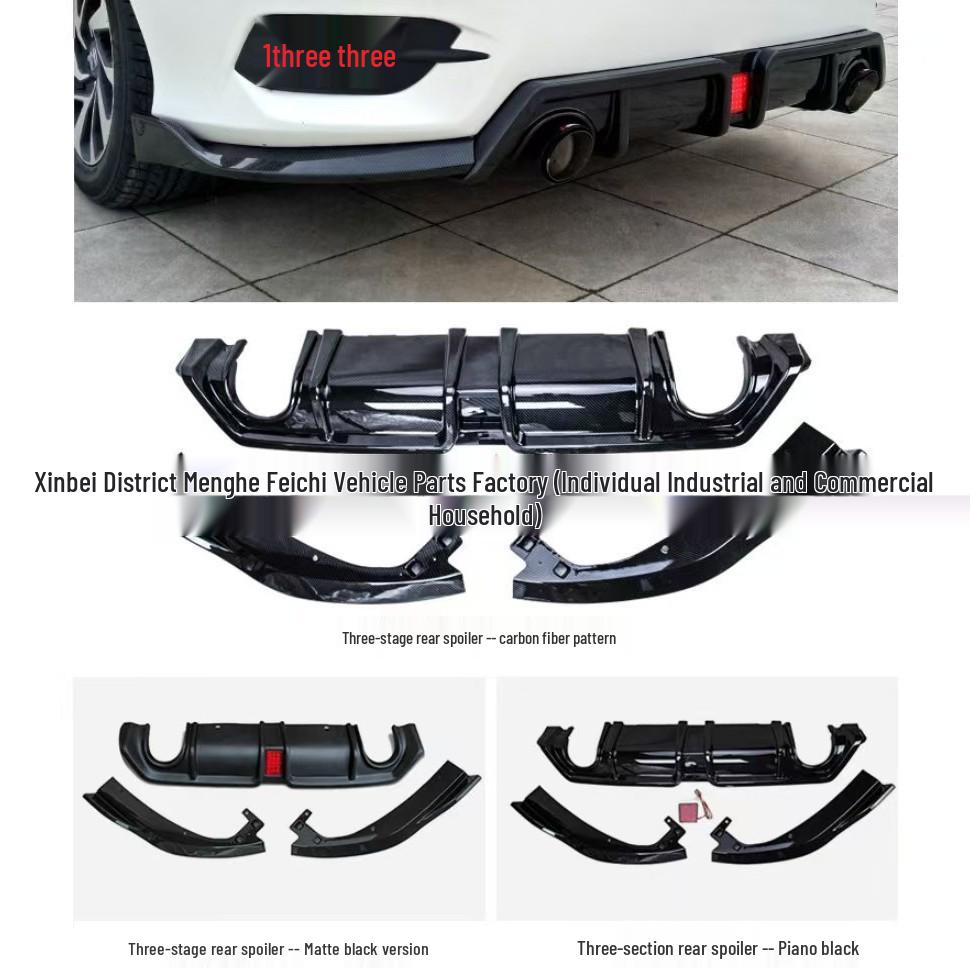 Civic 10th-Gen Rear Spoiler & Lip Kit with Lights