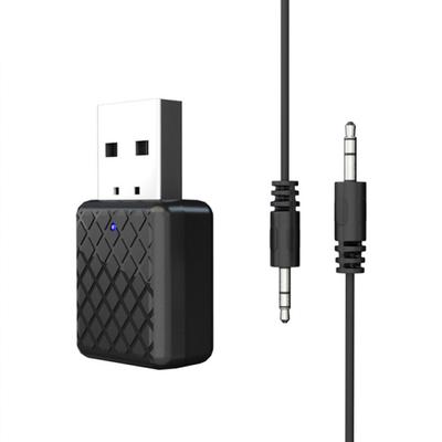 Bluetooth 5.0 Sender Empfänger Mini 3,5mm AUX Stereo Drahtloser Bluetooth Adapter für Auto Musik