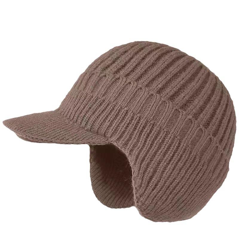 2025 New Ear Protector Hat Knitted Hat Outdoor Riding Wool Hat Fleece Cap Ski Hat Pullover Hat Men's Hat