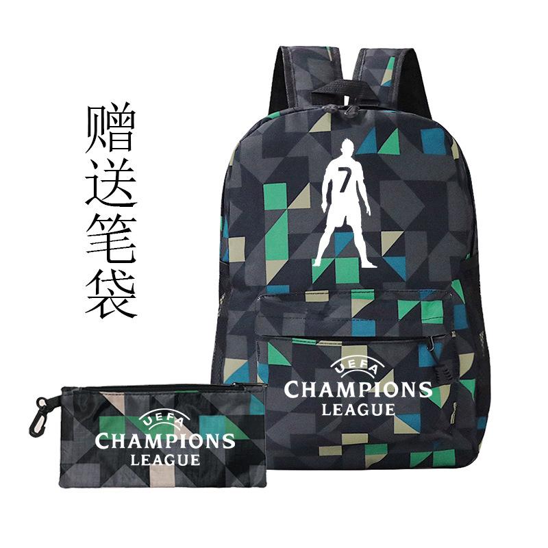 Football Printed Student Backpack Multifunctional Usb Interface Large Capacity Leisure Travel Backpack