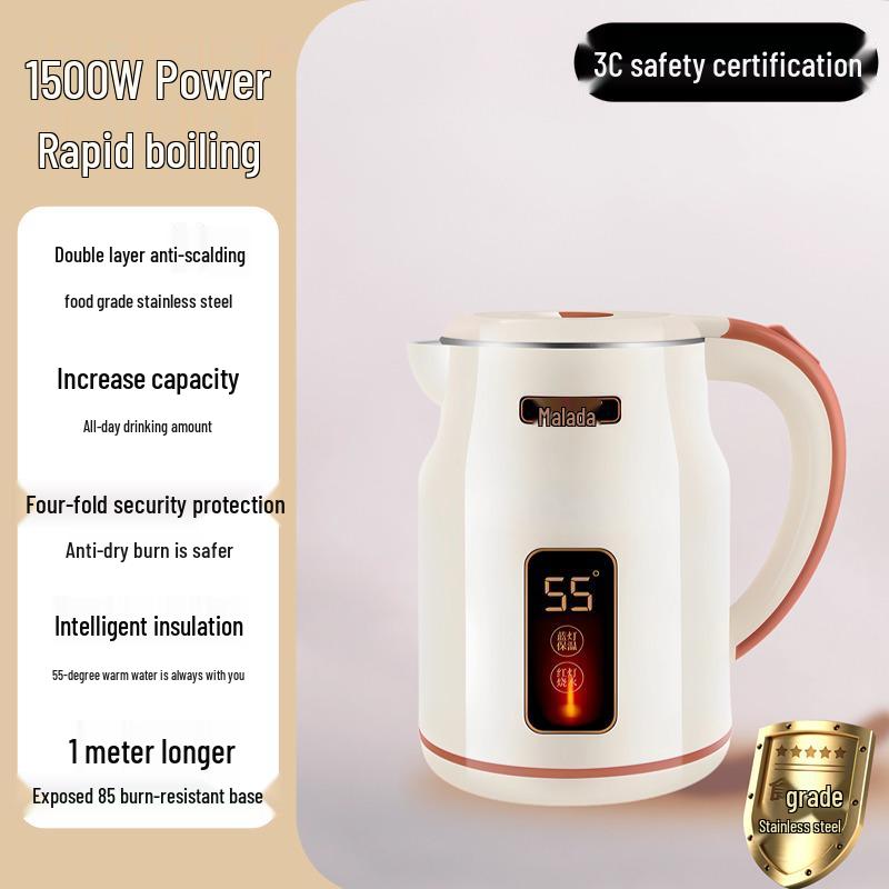 Wanlida 2025 Electric Kettle: Automatic Power-Off, Large Capacity, Insulated Boil, Household Use