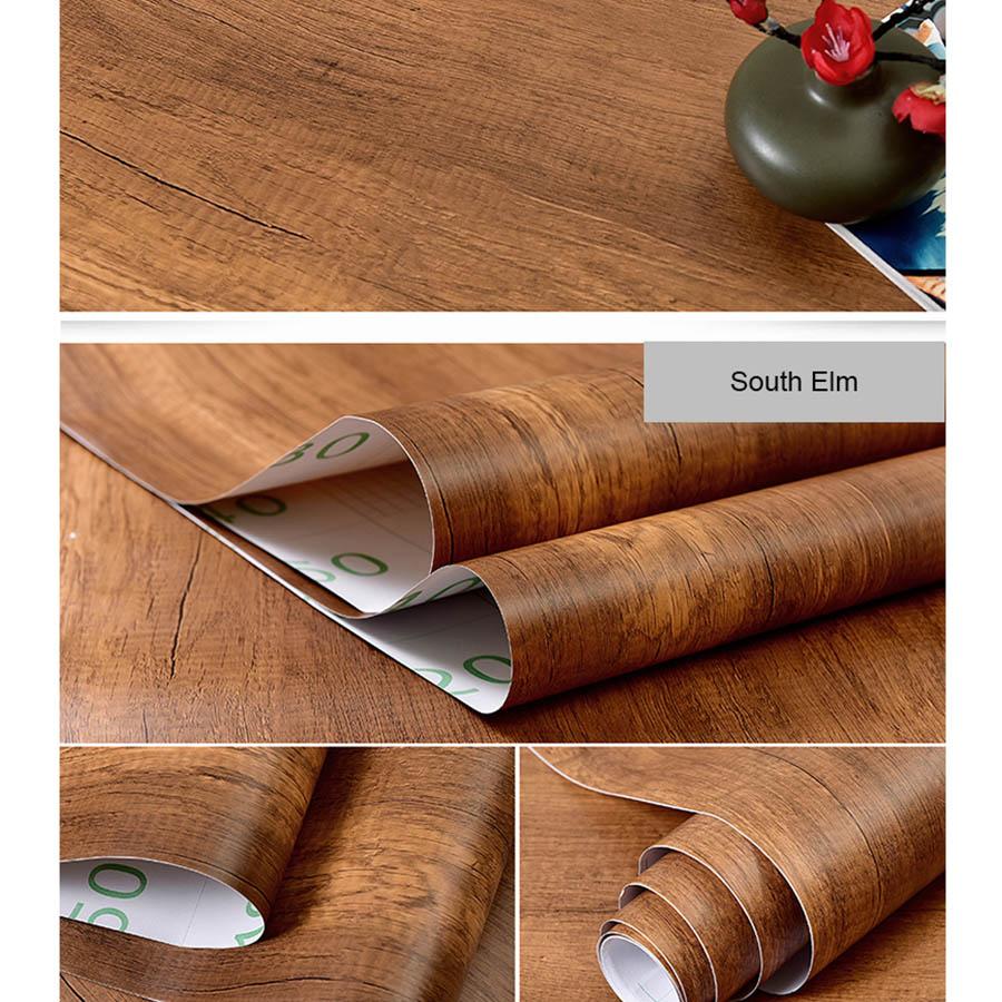YUNPOINT Wood Grain Self-Adhesive PVC Wallpaper Tabletop Renovation Stickers Bedroom Wardrobe Cabinet Waterproof Decorative Film