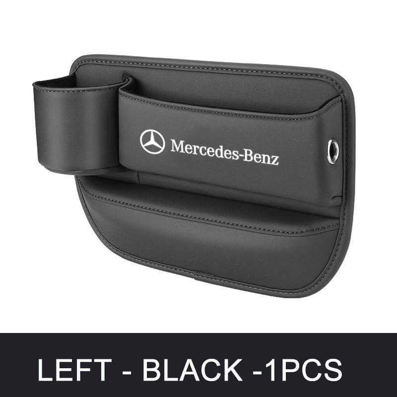 

Сумка-органайзер для щели сиденья автомобиля Mercedes Benz, чехол, сумка для хранения, органайзер из ПУ кожи для Benz A B C E S Class AMG GLA GLB GLE W210 W203 W124 Black-left