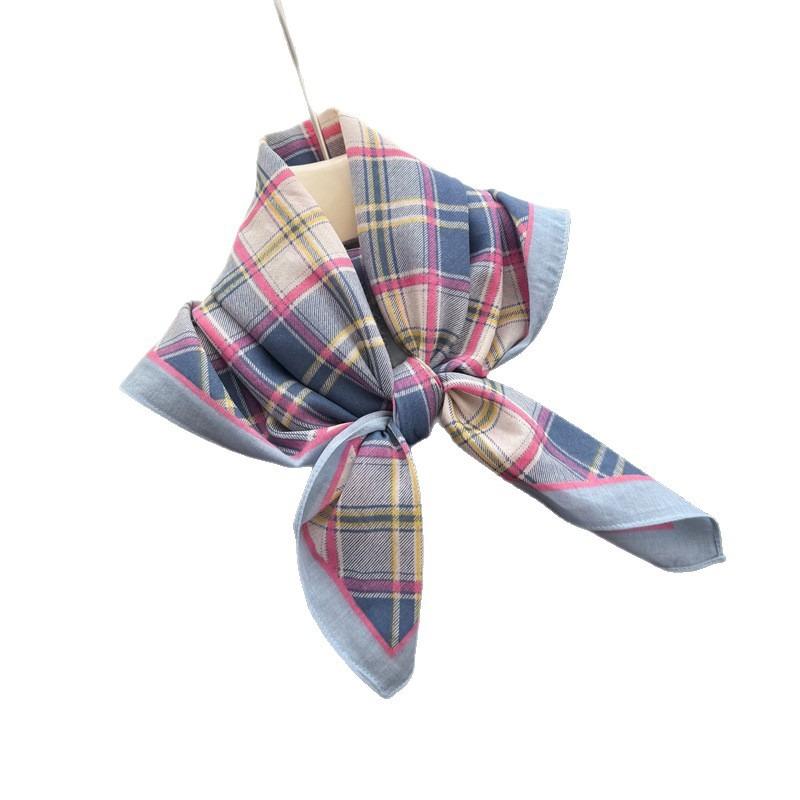 Vintage Style Cotton Small Square Scarf For Women Sun Protection Decoration