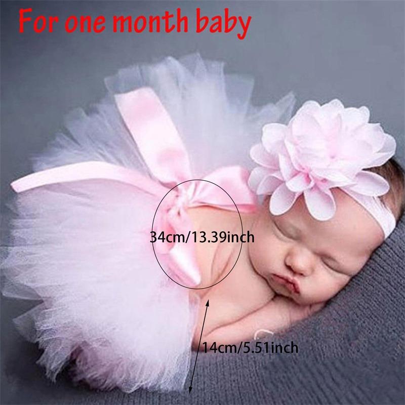 

Пышная юбка Реквизит для фотосессии новорожденных Наряд костюма для младенца Юбка принцессы Повязка на голову Ребенок 1-3 месяца Новый