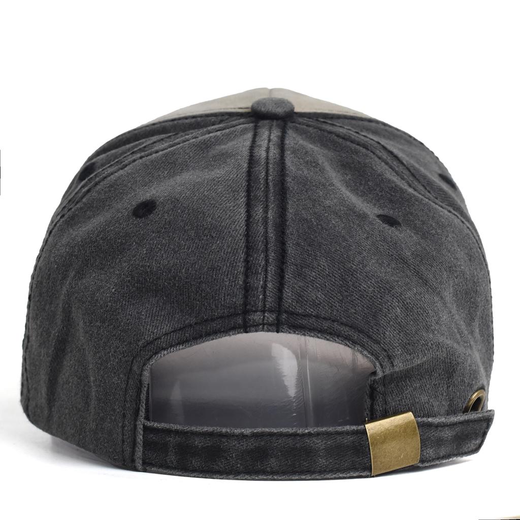 Unisex Vintage Baseball Cap Washed Cotton Black Letter Embroidery Hat for Men Women Casual Outdoor Sports