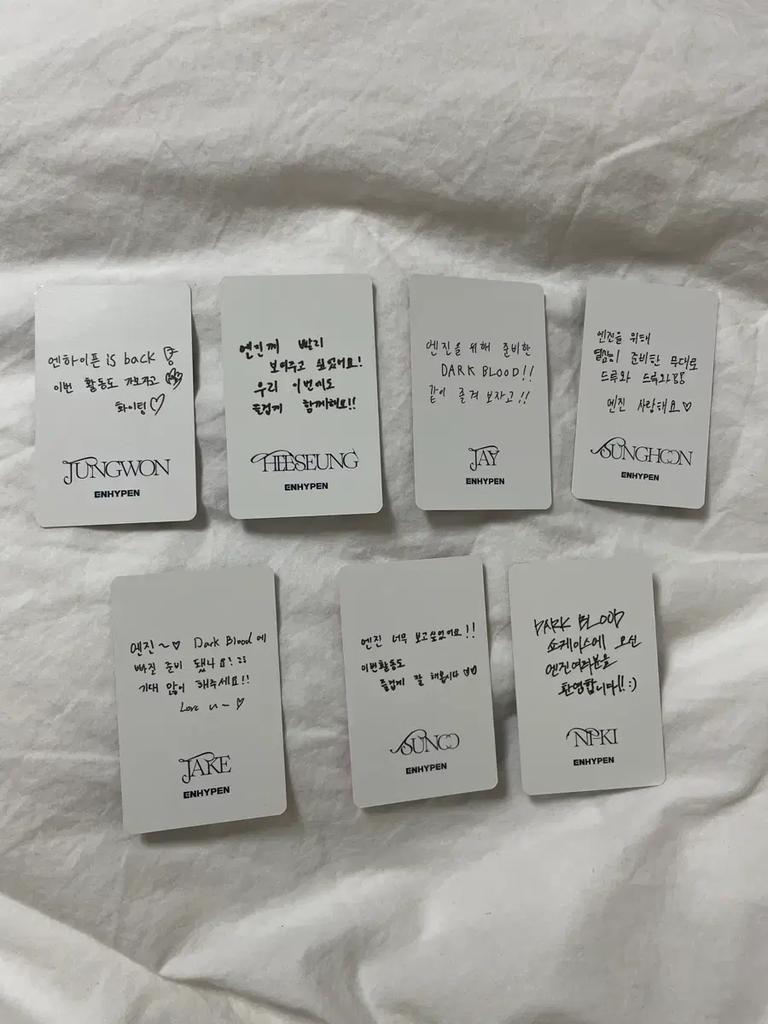 ENHYPEN Dark Blood Showcase Limited Edition Photo Card Set Used