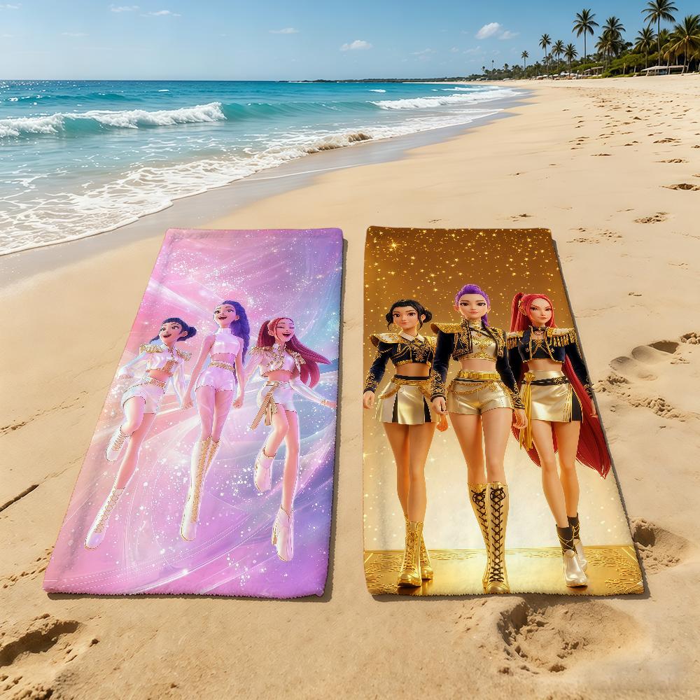 K-Kpop D-Demon H-Hunters Towel For Outdoor Camping Beach Towel Super Absorbent Quick-Drying Summer Towel