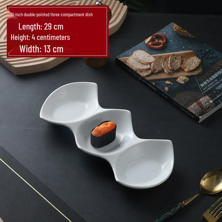 Windmill Five-Compartment Ceramic Dish - Ideal for Braised, Steamed, or Dumpling Dishes.
