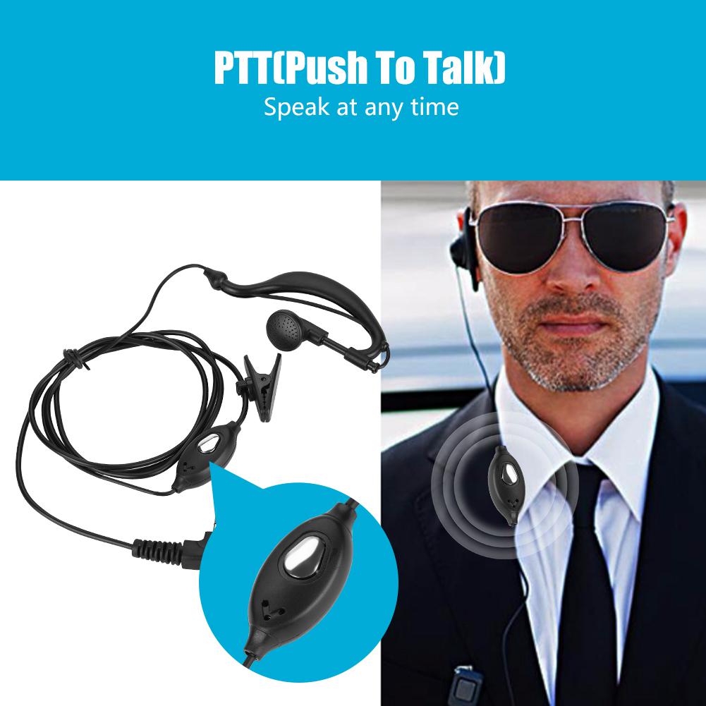 2Pin Earpiece PTT Walkie Talkie Headset EAr Hook for Two Way Radio