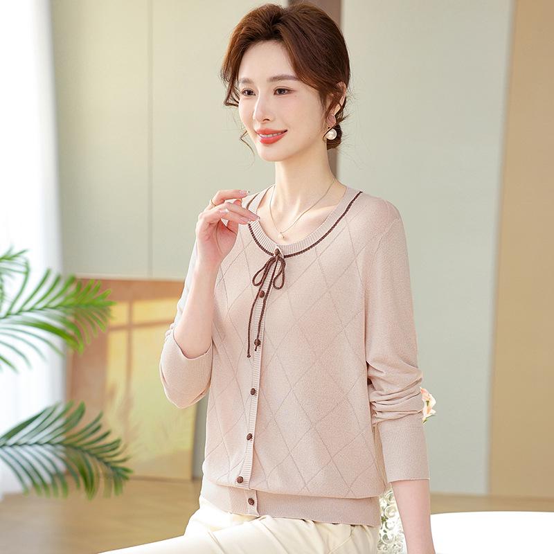 Women s Autumn & Spring Long Sleeve Chinese Style Knit Top 120 fits 125-155 lbs