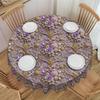 Round Oilproof Luxury High 3D Floral Table Cover Fashion Trend 3D Flowers Tablecloth for Picnic 60 Inch Table Cloth