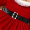VNGOLERRY Santa Dress with Christmas Santa Claus Perfect for and Sizes and 110 Children's Headband, 2-Piece Set, Outfit, Fur-Covered, Girls' Dress,