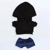 Niannyyhouse 15cm Plush Clothes: Hoodie, Jeans, Cotton Doll Clothes, Dress-Up (Black-2)