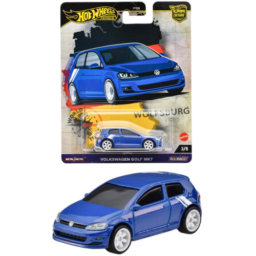 

Hot Wheels Car Culture World Tour Volkswagen Golf Mk7 Игрушечный автомобиль, для детей от 3 лет, синий, HRV79