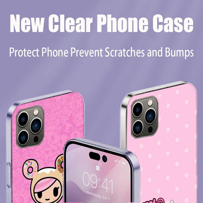 Japan Cute T-Tokidokis Phone Case For Iphone 17 Air 15 Pro 14 Plus 16 Pro Max 17E 16E 12 13 Mini 11 Cover Cute Fundas