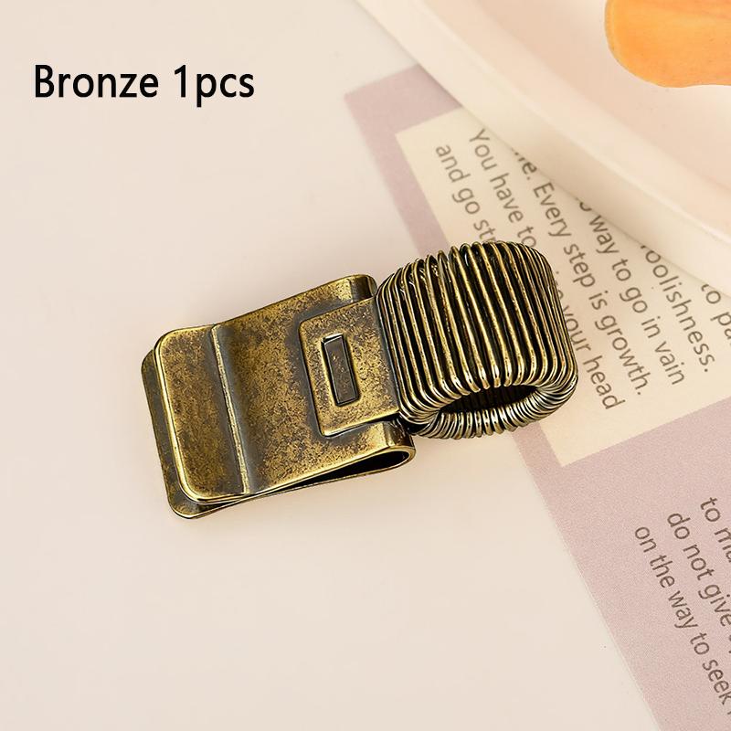 1pcs Metal Pen Clip with Spring Securely Holds Notebook Paper Minimalist Desktop Organizer Ideal for School and Office Use