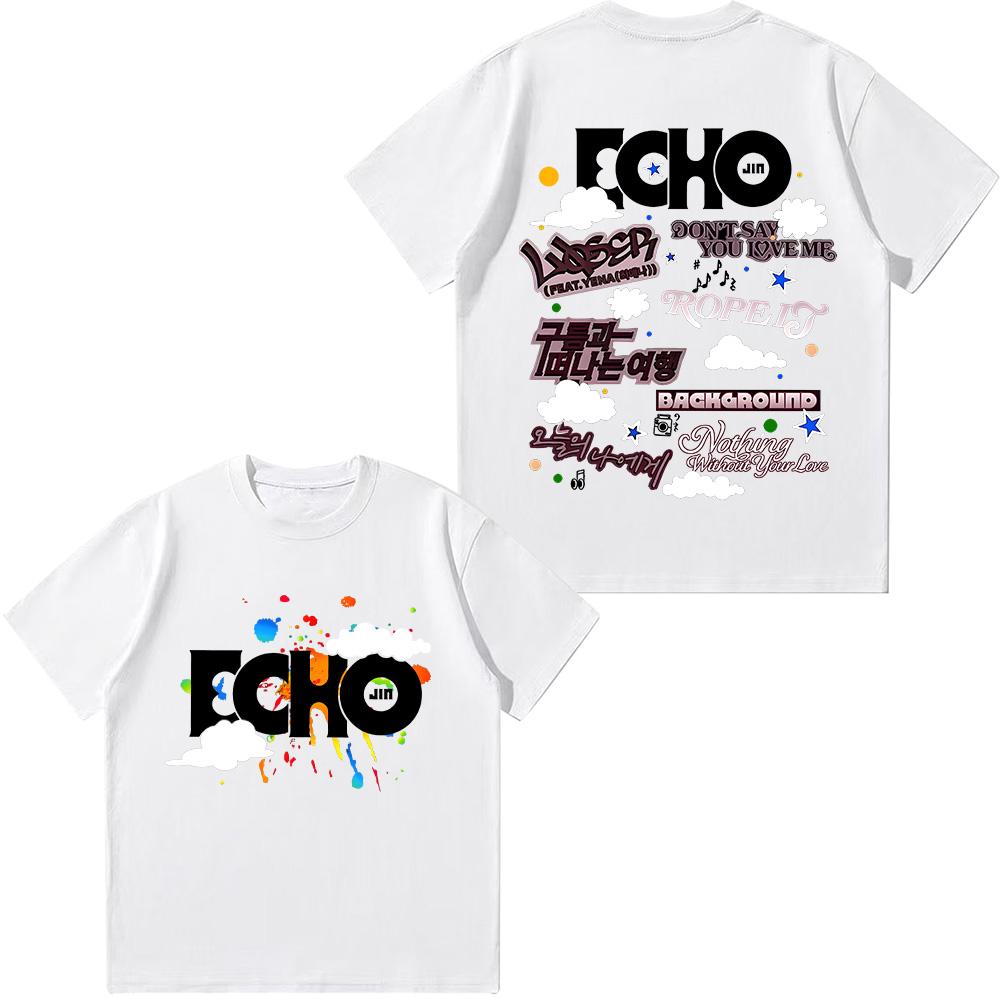Echo Album T Shirts Jin Dont Say You Love Me Tees Jin Printed Women's T-Shirts Short-Sleeved Cotton Casual Fashion Tops