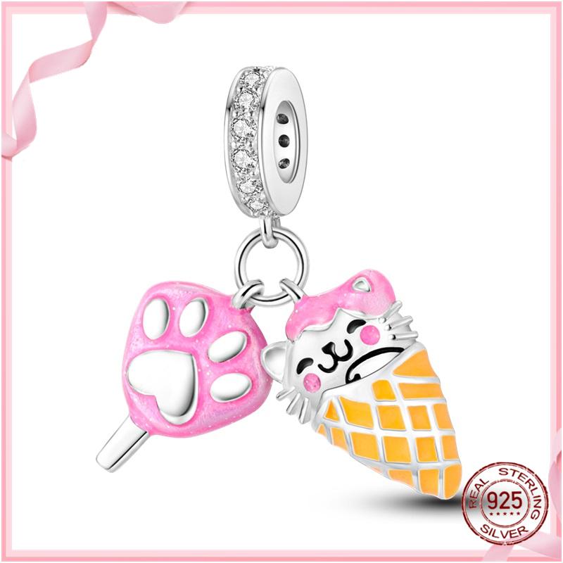 TOP Copper Pink Girls Skirt Cute Cat Charm Bead Charms Bead Charms Ideal For Womens Authentic Bracelets Copper Pendant Do It Yourself Jewellery Gift