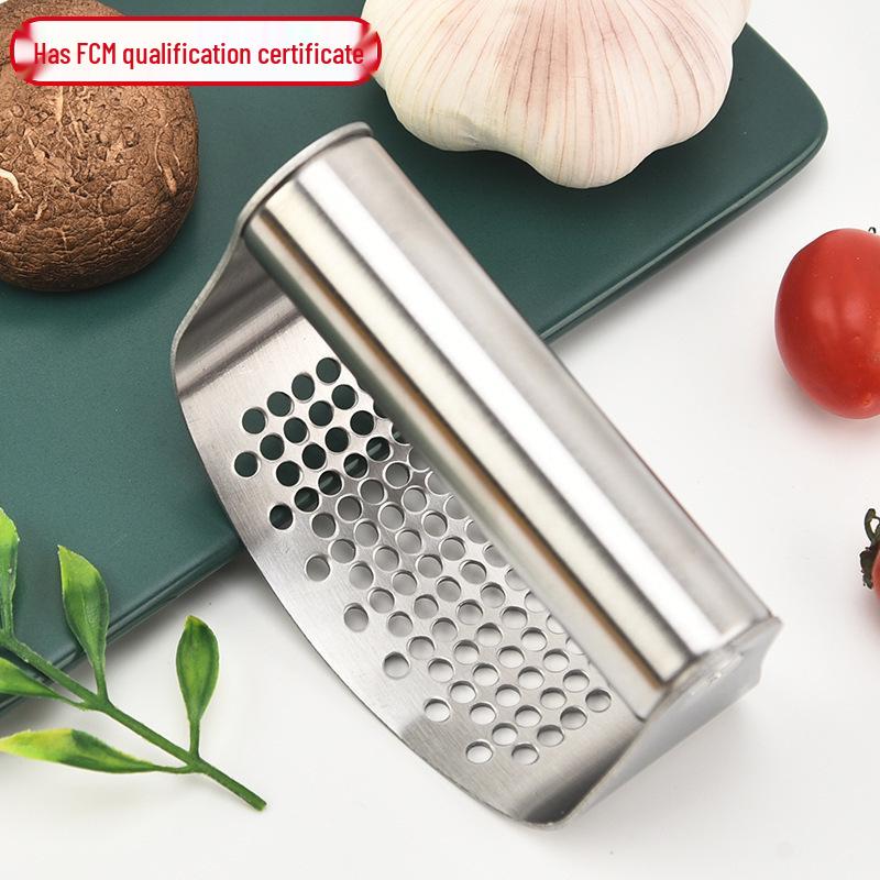Stainless Steel Ring-Shaped Garlic Press and Crusher