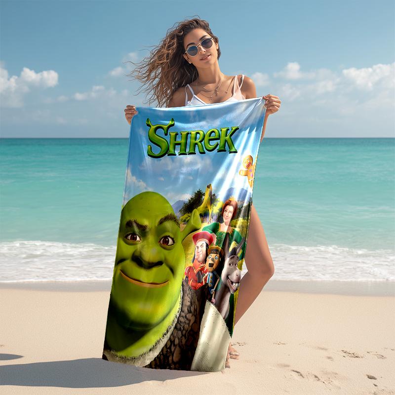 1pc Shrek3 Beach Towel, Comfortable and Thick, and Swimming/Bath/Picnic/Camping Towel, Suitable for Seaside Beaches