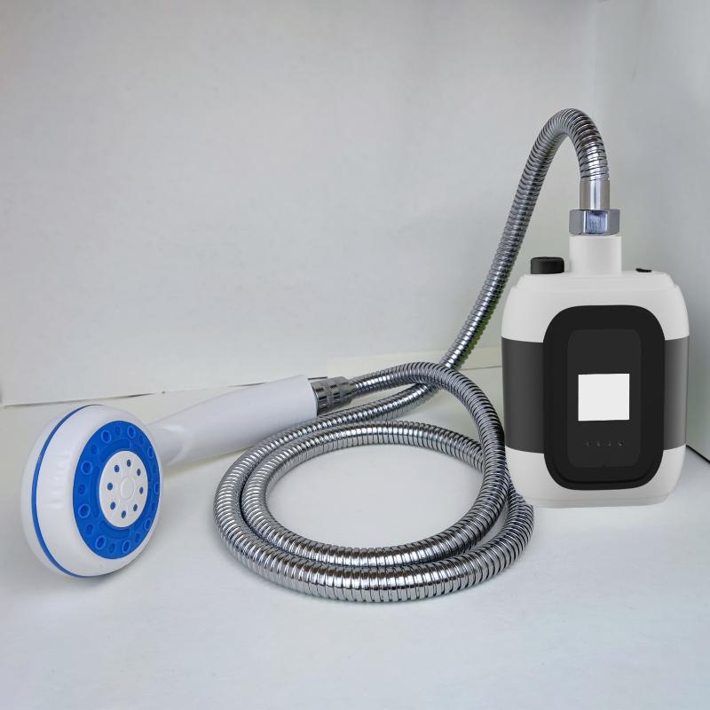 1 Pcs Rechargeable Outdoor Camp Shower Pump With Led Light 2200Mah Battery Portable Shower For Hiking Outside Activities