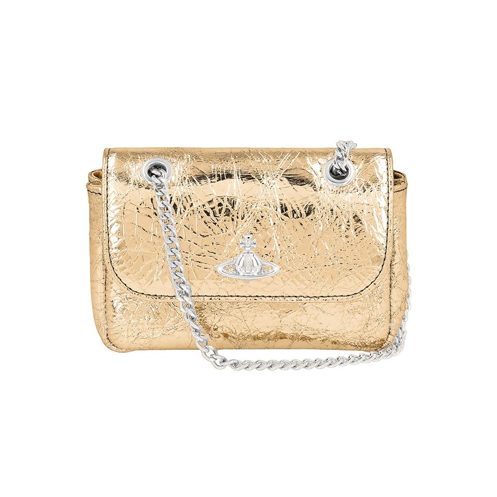 

Vivienne Westwood Metallic Crinkle Small Pulse Chain Crossbody Bag 5c01000bw L00a7 R401 5C01000BW L00A7 R401