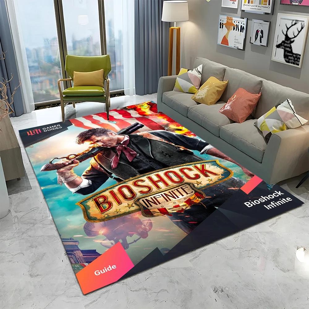 3D Retro BioShock Game Gamer HD Carpet Rug for Home Living Room Bedroom Sofa Doormat Decor,kids Play Area Rug Non-slip Floor Mat