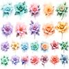 9pcs Temporary Tattoo Floral Stickers Temporary Tattoo Stickers Flower Stickers For Cheeks Chest