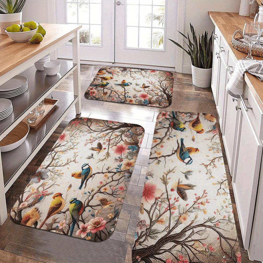 

1 шт. Коврик для пола с мультяшным деревенским узором, Современный кухонный полиэстеровый коврик, Нескользящий красочный ковер для помещений, Для декора дома, ванной комнаты, спальни, гостиной 60*180cm