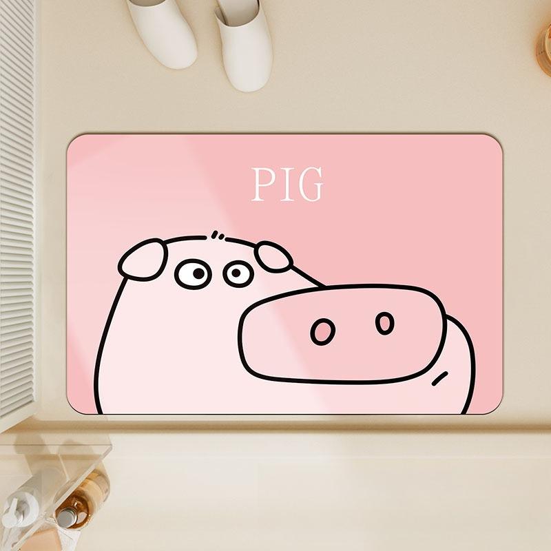 Cute Teddy Bear Simple Stroke Printed Carpet Cartoon Animal Living Room Bedroom Door Mat Home Decoration Carpet