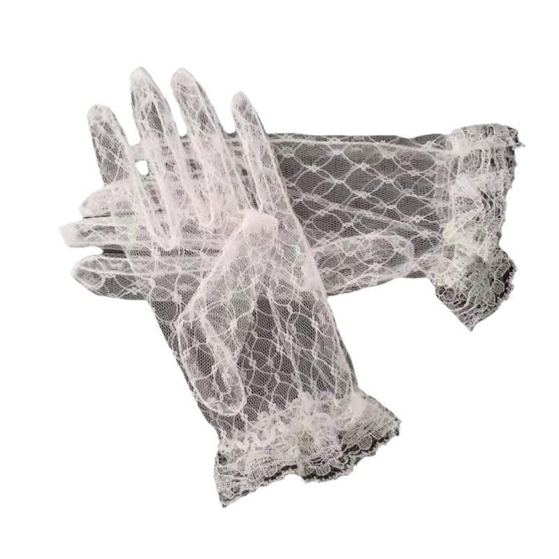 Sex Underwear Uniform Temptation Mesh Jacquard Finger Sleeves Lace Gloves Wedding Gloves Decorative Gloves