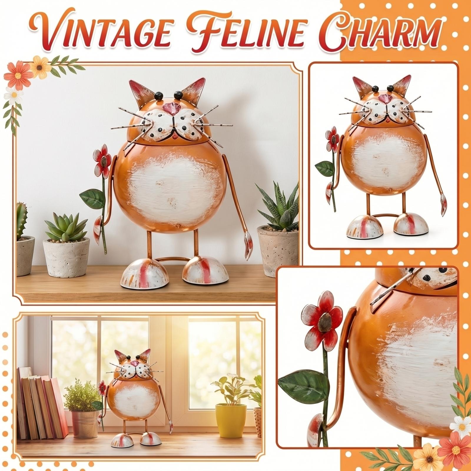 

Flower Holding Kittens Resin Decorative Ornament One Size