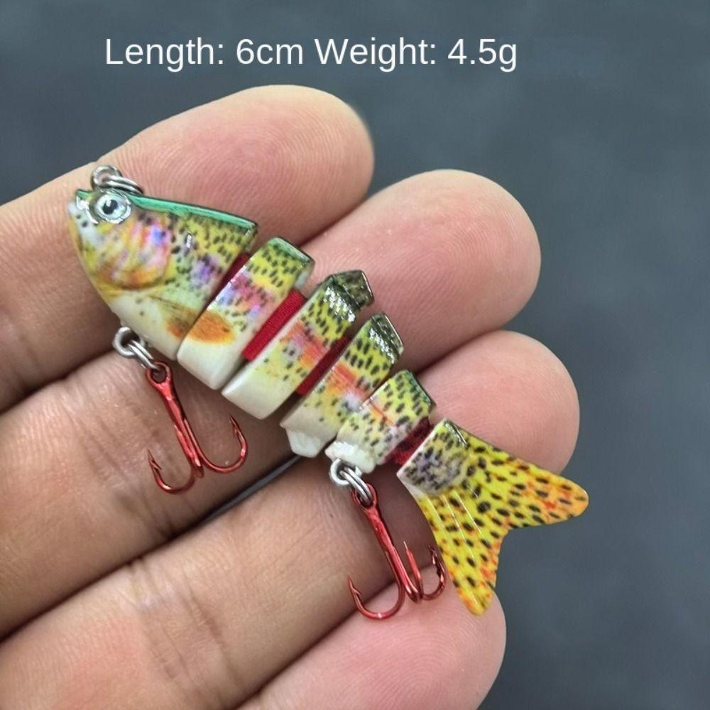 Deep Diving Bionic Bait Bass Crankbaits Plastic Hard Crank Mini 6 Segment Fishing Lures