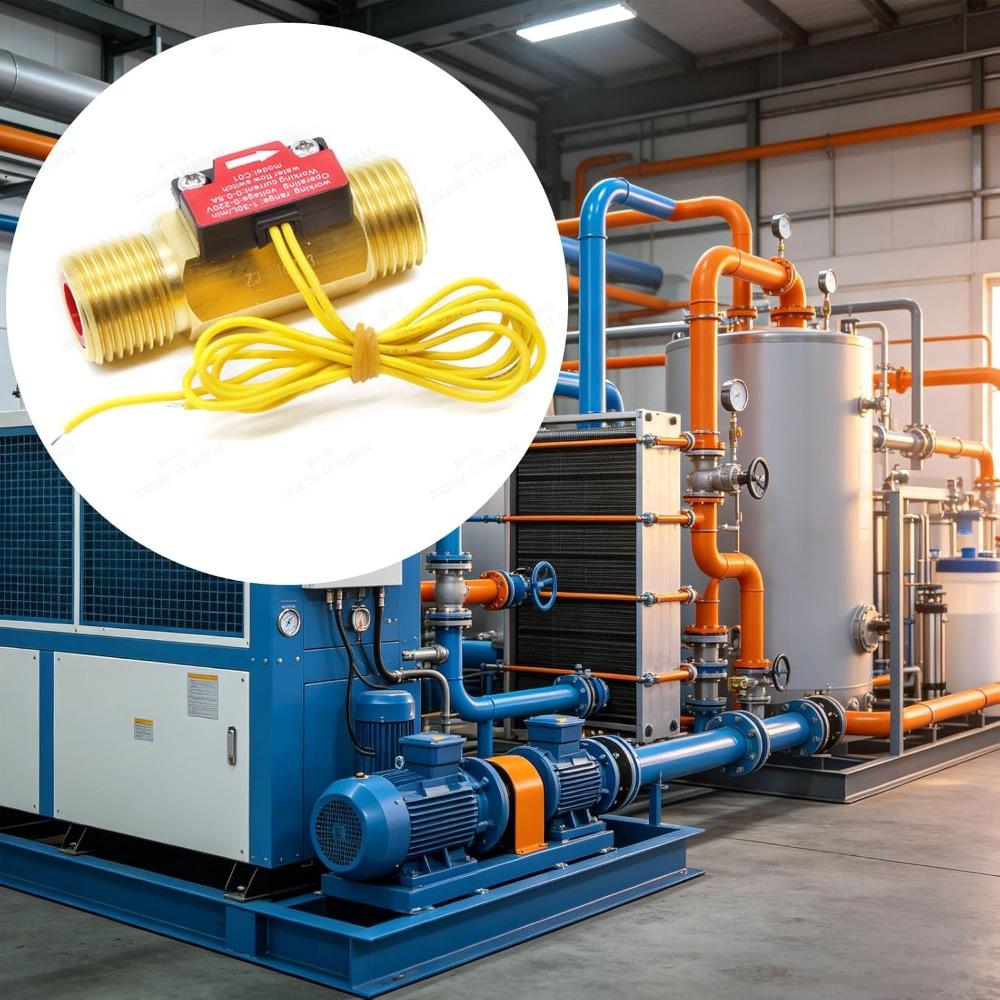 Copper Water Flow Switch Golden Flow Control Valve Copper Flow Switch  For Water Flow Sensing