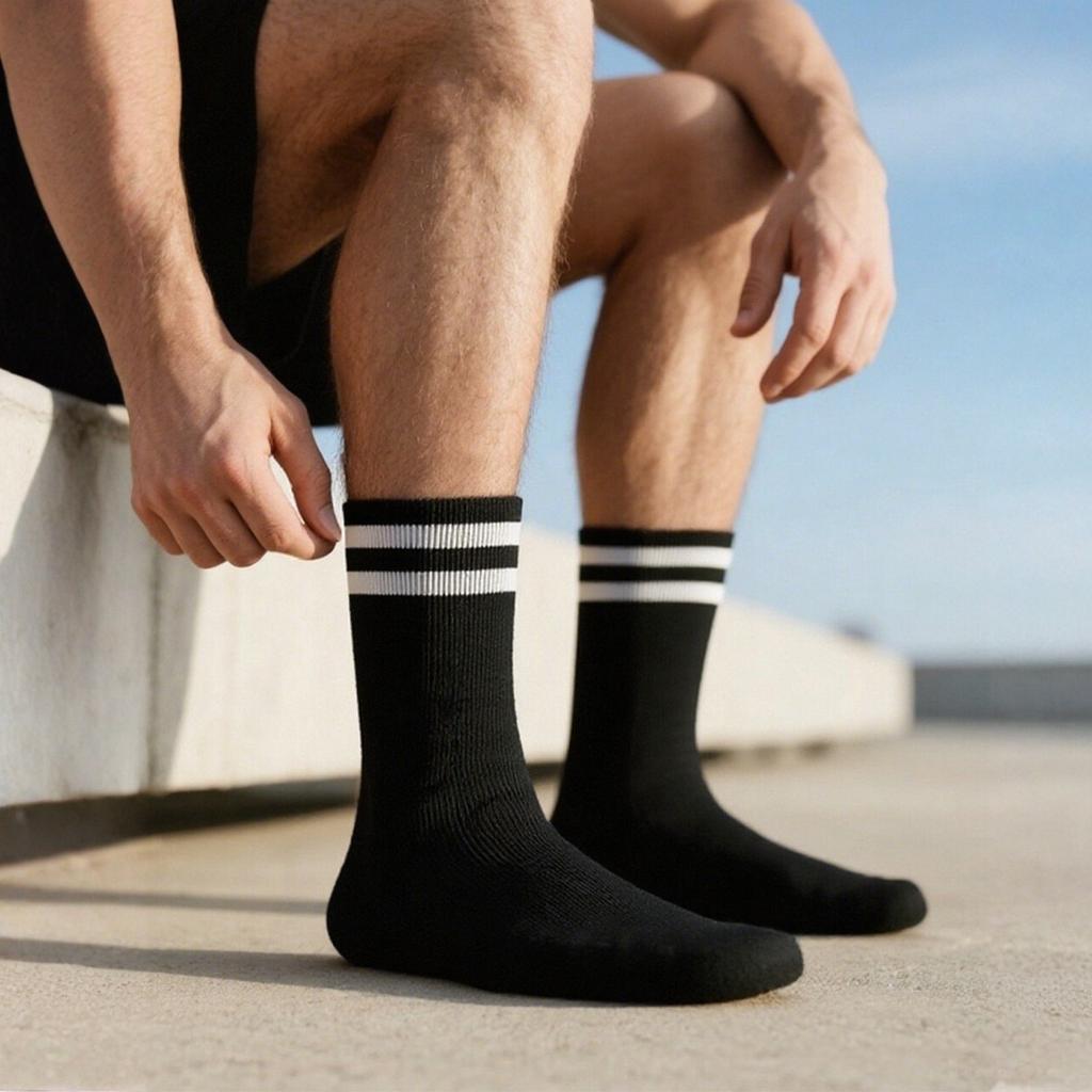 Fußballsocken für Kinder Rutschfeste Lange Kniestrümpfe Schweißabsorbierende Schüler Gestreifte Sportsocken