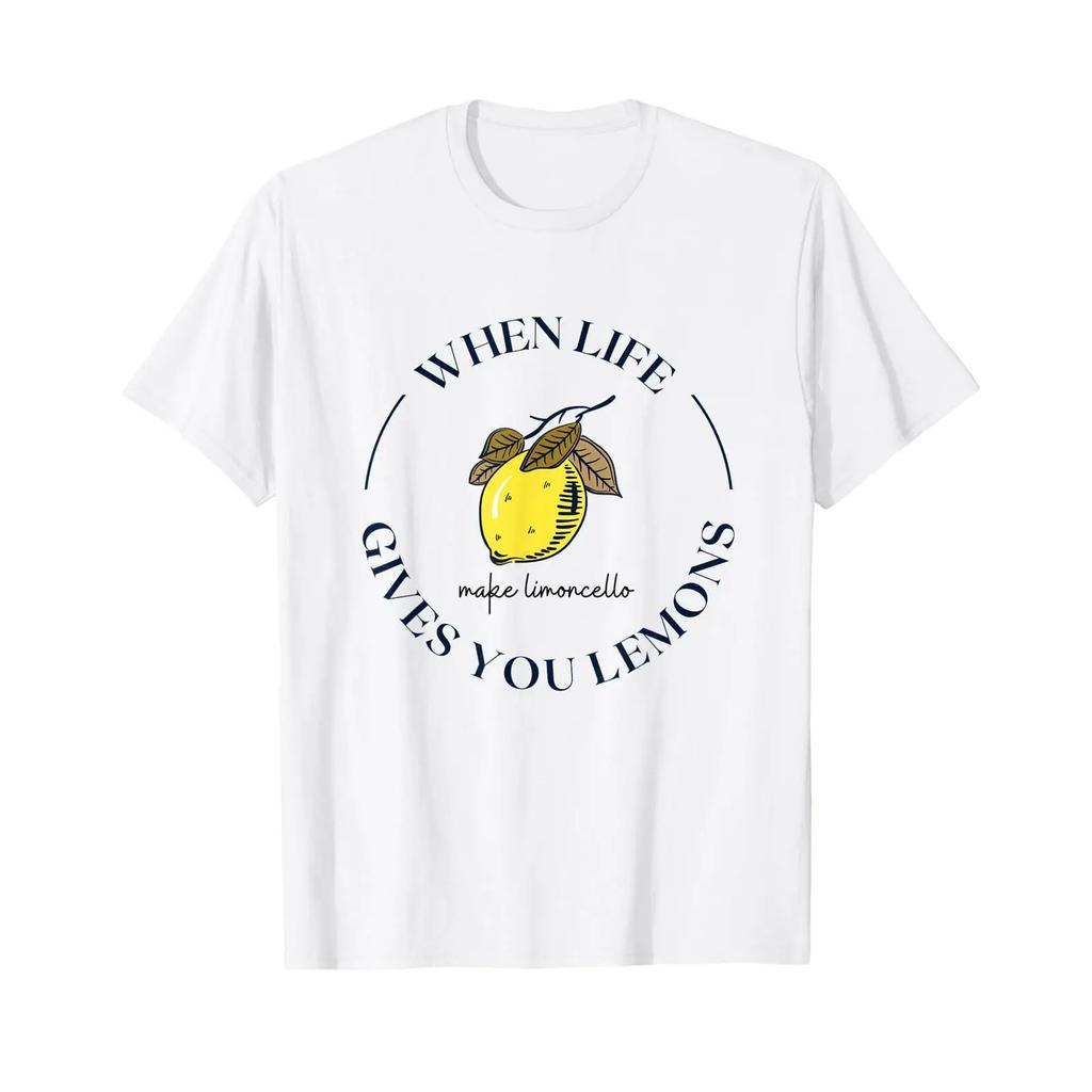 When Life Gives You Lemons Make Limoncello T Shirt Vintage Slightly Casual Stylish Top For Everyday Wear Comfortable