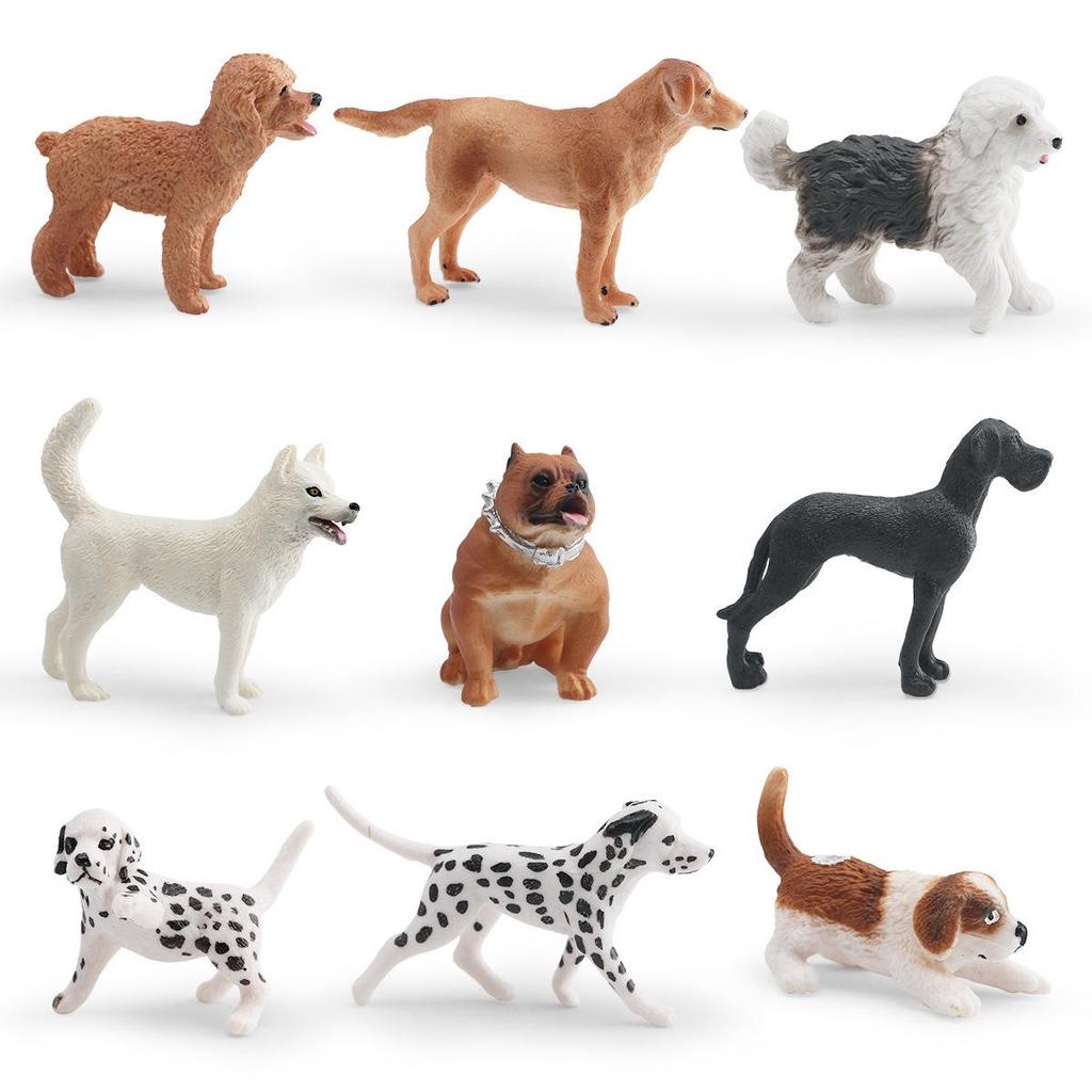 Cross-Border Dog Model Toys: Dalmatian, Sheepdog, American Bully, Great Dane, Saint Bernard, Puppy, Mixed Breed