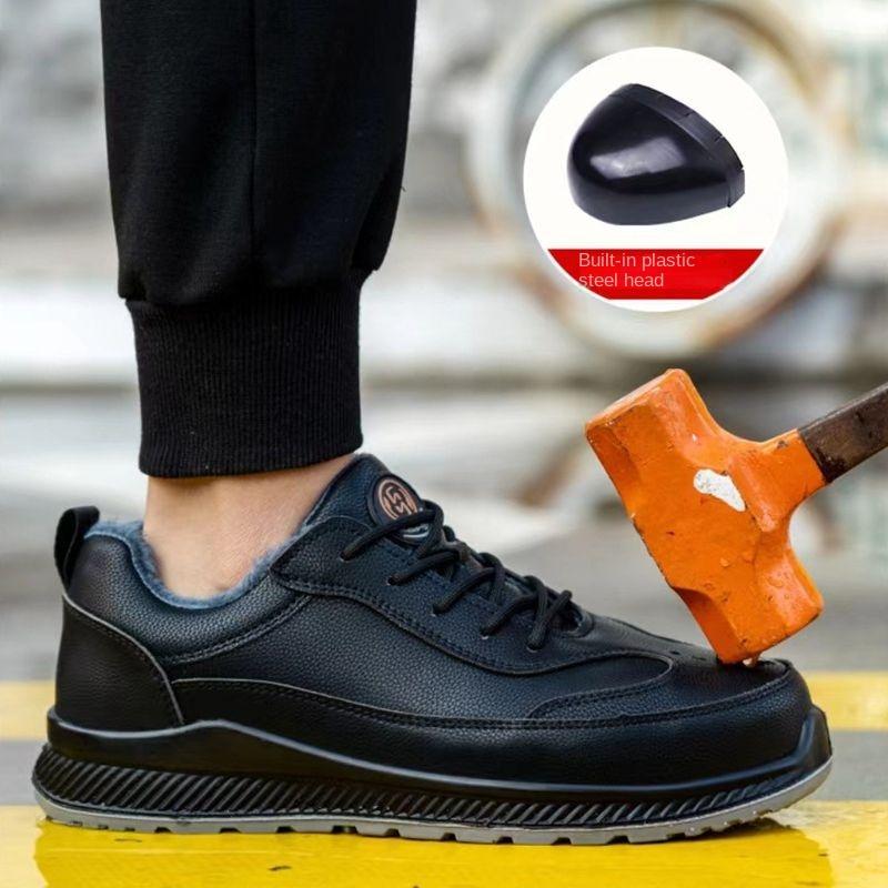 Insulated 10kV Safety Shoes Men's Anti-Smashing and Anti-Penetration Winter Fleece-lined Mid-Sole Safety Shoes Insulated Shoes