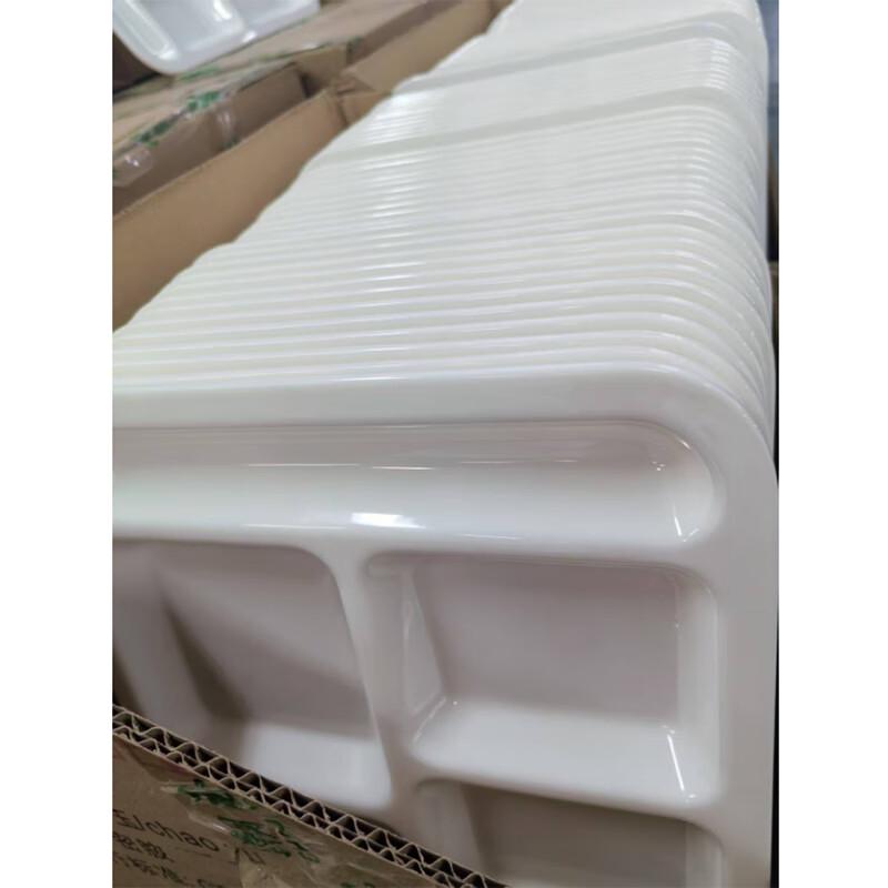 Food-Grade Melamine Divided Cafeteria Tray with Handles - 15 Inch