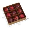 9Pcs/Box DIY Crafts Xmas Tree Ornament Party Supplies Plastic Painted Ball Christmas Balls Pendant Creative Lace