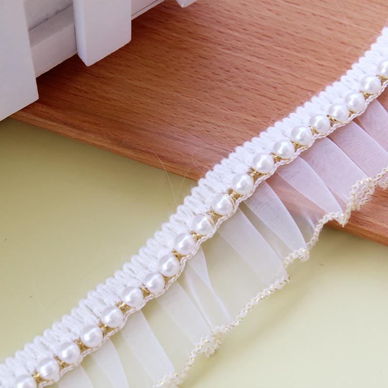 Japanese-Korean Pearl Lace Trim for DIY Clothing and Home Textiles