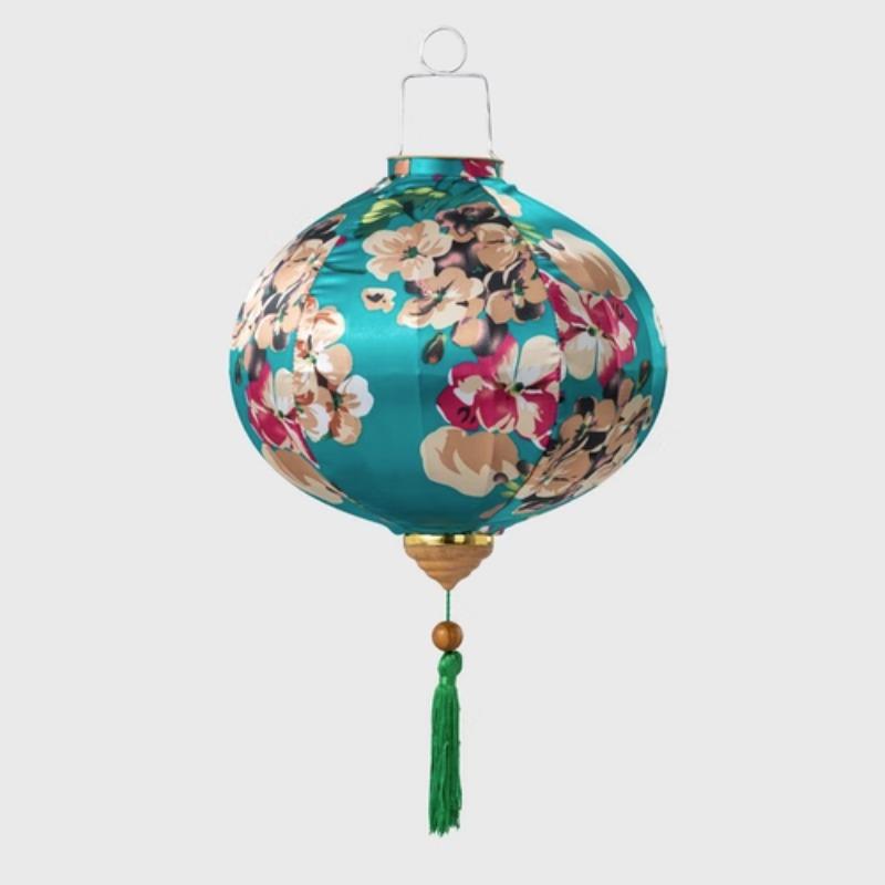 12 Inch Flower Printed Hanging Cloth Lantern Chinese Spring Festival Home Bedroom Decor Wedding Party Outdoor Lantern Ornaments