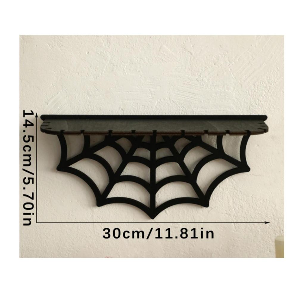 Arachnid Web WallMounted Shelf DarkThemed Gothic Black for Goths, Collectors,