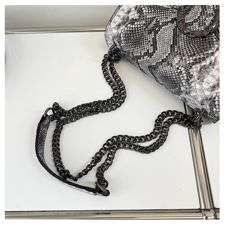 2024 Floral Crocodile Pattern Chain Crossbody Bag: Double Compartment Flap Shoulder Backpack