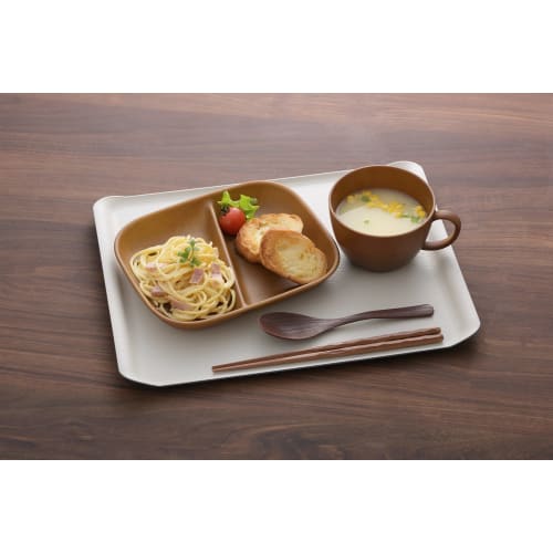 Miyamoto Sangyo Spoon Cutlery, Stylish Resin Wood Grain Spoon, Dishwasher Safe (5 Colors) Dark Brown, Red, Brown, Light Brown, Beige