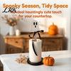 Solid Wood Standing Rack Halloween Paper Towel Roll Holder, Ghost/Pumpkin/Witch's Hat/Bat Decor, Fall Seasonal Kitchen Storage Durable Reel