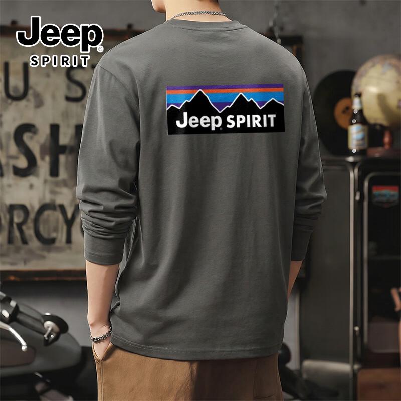 JEEP SPIRIT Men s Heavyweight Cotton Long-Sleeve T-Shirt L