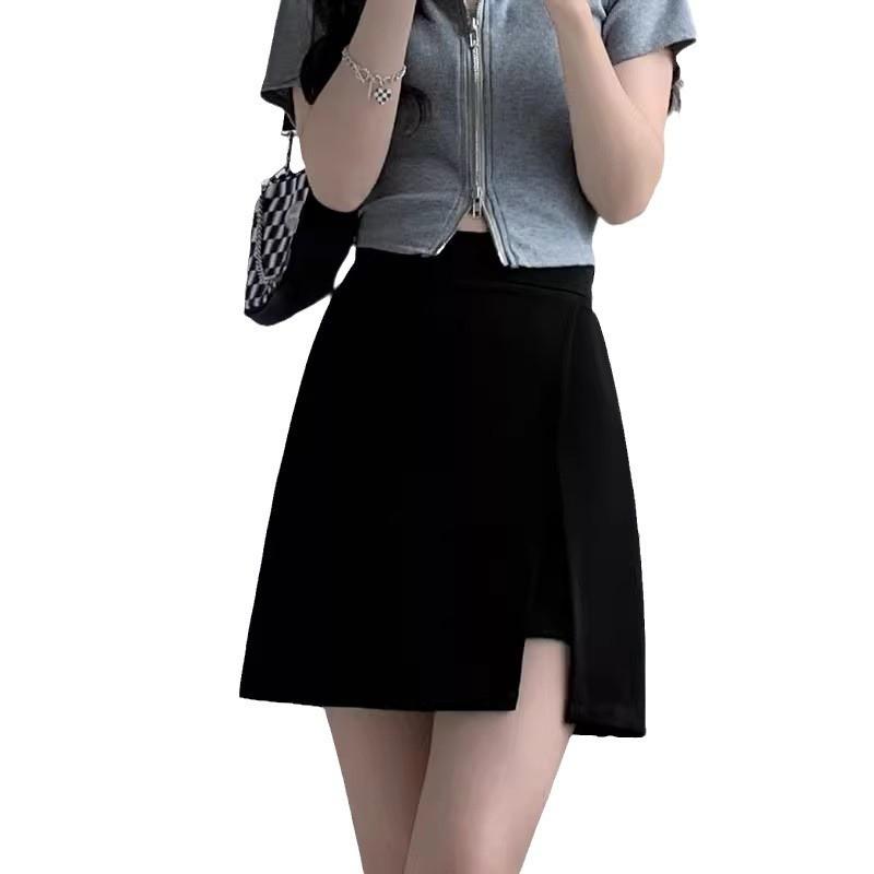 Summer Slim Fit A Line Skirt With Zipper For Trendy Streetwear Women